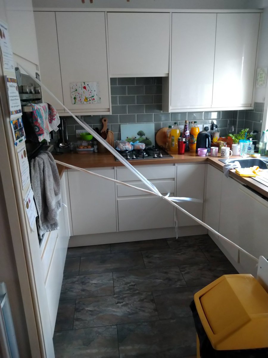 AlisonAEdwards's tweet photo. The 9yo has decided to make the kitchrm Mummy proof. Fine by me ๐คฃ #mummywin Although @bd_alexander now wants a cup of tea ๐ https://t.co/vcjUPUguYi