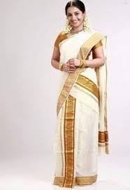 7)Kerala Saree / Kasavu SareeKerala Sarees is verly closely related to mundum neriyathum but consists of a single piece of cloth. Traditional and modern styles of Kerala Sarees are regarded as the cultural costume of women.