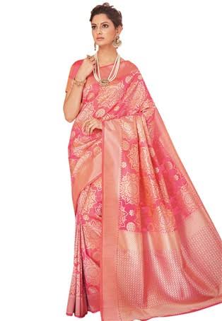 18) Konrad SareeKonrad Sarees also known as Temple Sarees are well known sarees from South India, originated from Tamil Nadu. These sarees were originally woven for temple deities and one of the most expensive sarees in India.