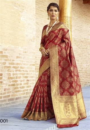 18) Konrad SareeKonrad Sarees also known as Temple Sarees are well known sarees from South India, originated from Tamil Nadu. These sarees were originally woven for temple deities and one of the most expensive sarees in India.