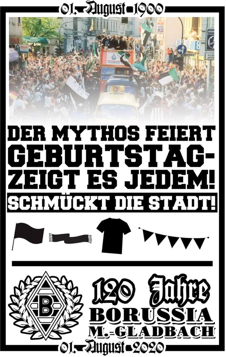FPMGSC's tweet image. Borussia wird 120. Wir feiern mit. 😊👍🏼