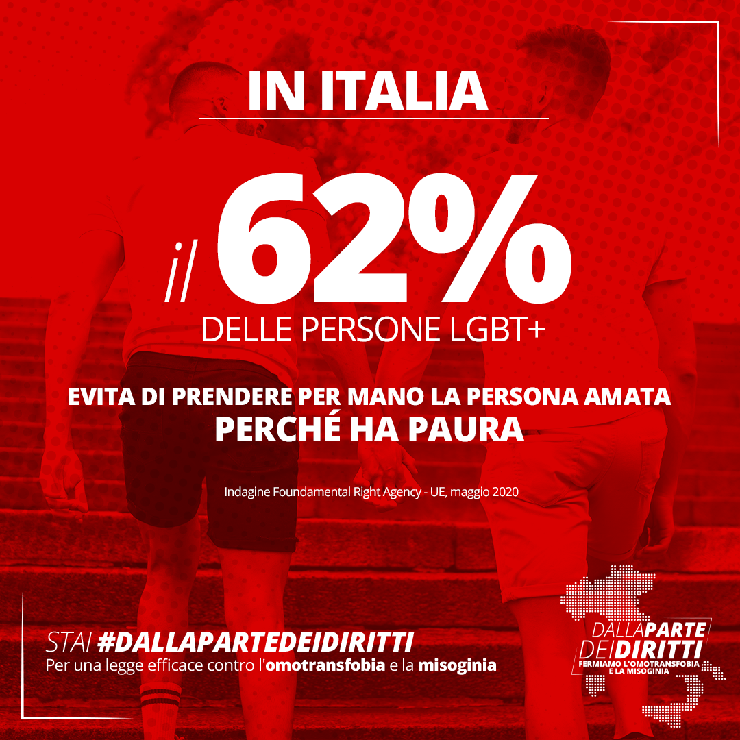 🏳️‍🌈 Le persone lesbiche, gay, bisessuali, trans* convivono con la sensazione costante di essere un bersaglio. #DALLAPARTEDEIDIRITTI
Firma la petizione action.allout.org/it/m/c5ccf84/