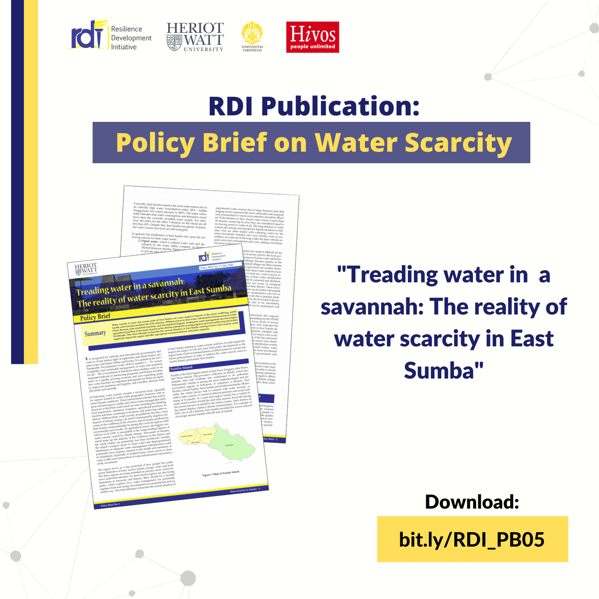 RDI_Global's tweet photo. In partnership with @heriotwattuni, @univ_indonesia and @hivos , we recently published our policy brief in which we attempt to describe the current situation of East Sumba and offer 6 recommendations to be applied in future policies.

Read it here: https://t.co/2HFfsv0nPr https://t.co/RQg08le2Z3