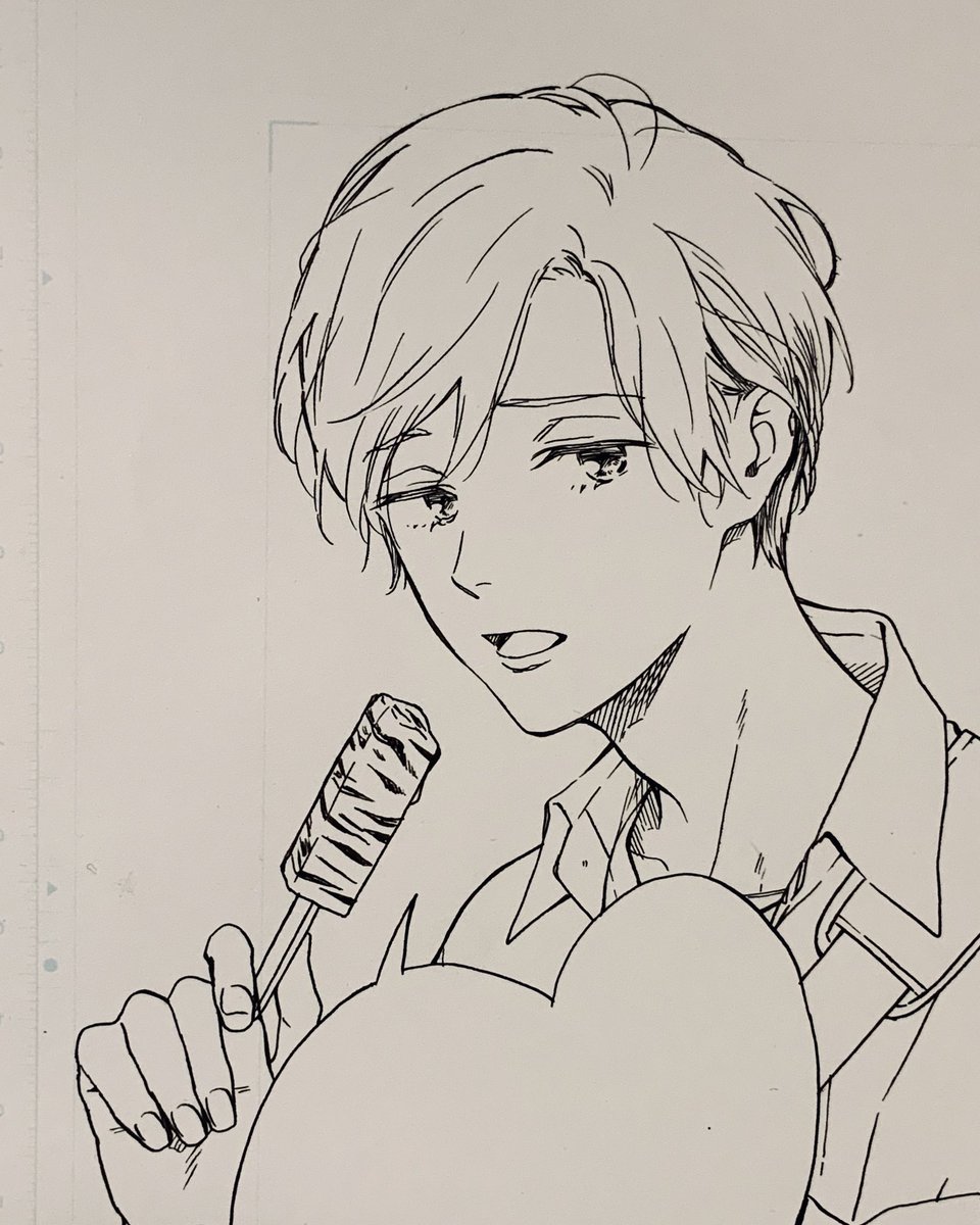 作者コメントの好きなCP傾向を答える項目で、美人攻×筋肉受という今回描いた2人をひっくり返した感じのカプを思うままに書いてしまい、"わかりすぎている"印刷所の方がそれを見て「ミスかな?」と左右逆に修正してしまうという珍事件があってすげー笑いました?今回はこの子が受のつもりで描いてます! 