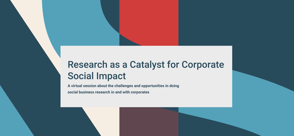 INSEAD - EMI (archived account) (@insead_emi) on Twitter photo Virtual Session "Research as a Catalyst for Corporate Social Impact"
How can academic research encourage corporates to create social impact? If interested, register here:
lnkd.in/d__u92W
#socialintrapreneurship; #inseadforgood; #impactfulresearch
<a href="/VinikaDRao/">Vinika Devasar Rao</a> Virtual Session "Research as a Catalyst for Corporate Social Impact"
How can academic research encourage corporates to create social impact? If interested, register here:
lnkd.in/d__u92W
#socialintrapreneurship; #inseadforgood; #impactfulresearch
<a href="/VinikaDRao/">Vinika Devasar Rao</a>