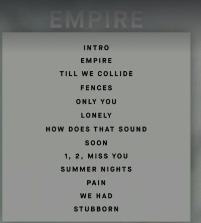 your top 3 tracks from empire