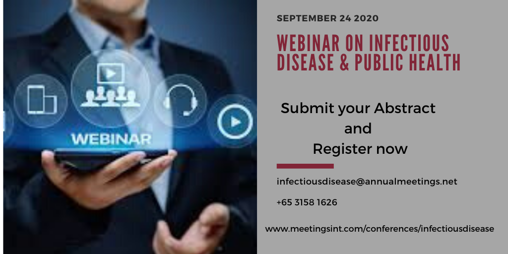 Develop your connection and explore your fresh idea. Hurry up for the submission of your Abstract full length paper #Webinar on #Infectious #Disease and #Public #Health _2020 on #September 24.
Visit our site: meetingsint.com/webinars/infec…