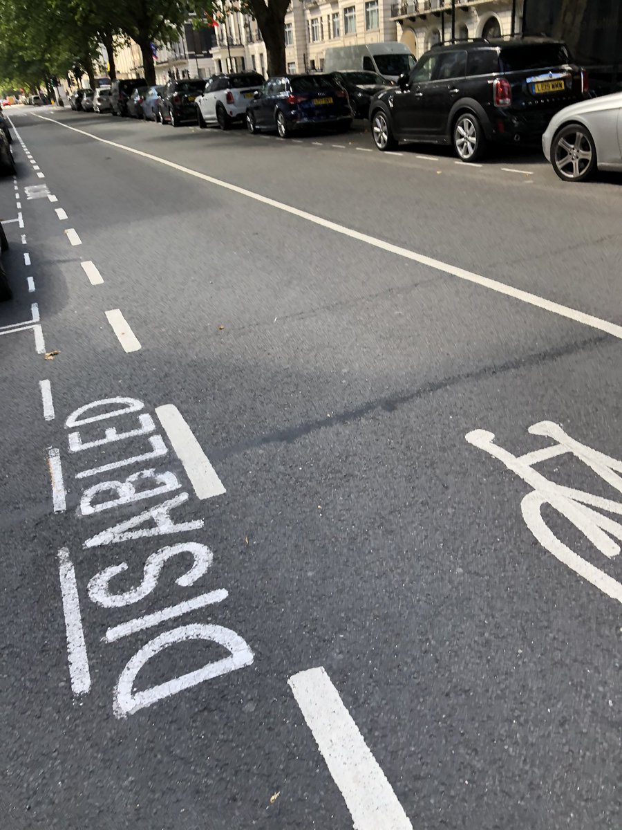 I think this paint-only cycle lane on Portland Place is new.... essentially zero effort put into the design of this one, if you use it watch out for parked cars cutting across the lane.  It is at least quite wide. There were once plans to protected tracks on this street