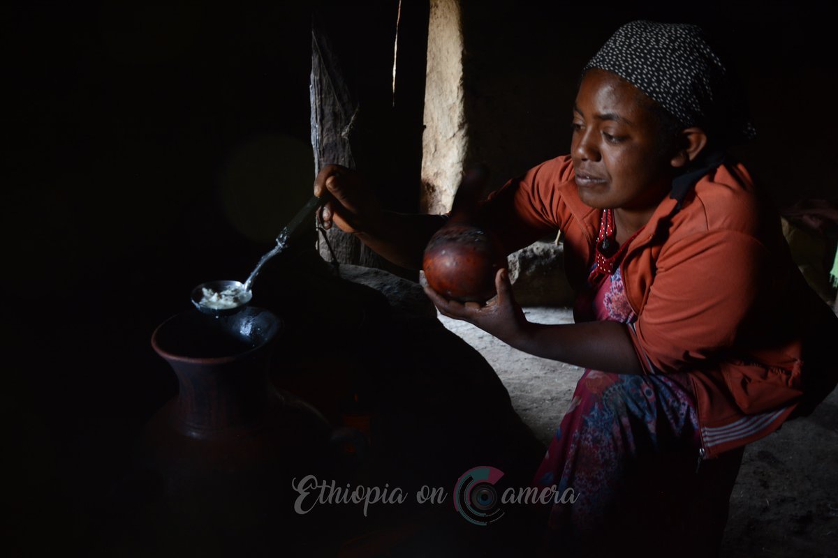 Ethioncamera's tweet photo. #Ayib, a traditional #Ethiopian cottage cheese,  is made from sour milk after the butter is removed by churning. The defatted milk is heated to about 50°C until a distinct curd forms. It is then allowed to cool gradually, and the curd is ladled out or filtered. 
#VisitEthiopia https://t.co/FqqRO5rR5P