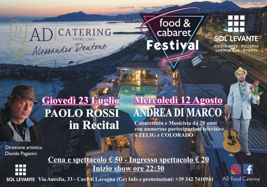 TigullioNews's tweet photo. Food &amp; cabaret festival al Sol Levante di Cavi di Lavagna, con Paolo Rossi, giovedi 23 - https://t.co/zc83NX3o4n https://t.co/caIvFzhq7G
