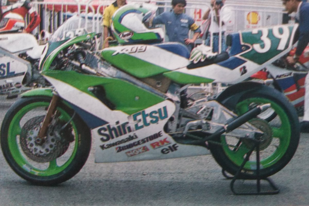 90年全日本選手権·国際A級250ccクラスにスポット参戦したカワサキX-09