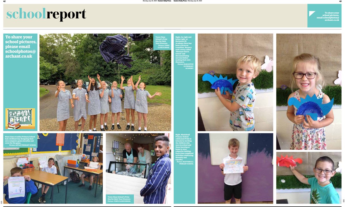 RavencroftSarah's tweet photo. Don't miss the six page School Report including lots of end of term fun and artwork in the @EDP24! https://t.co/d33todLvWw