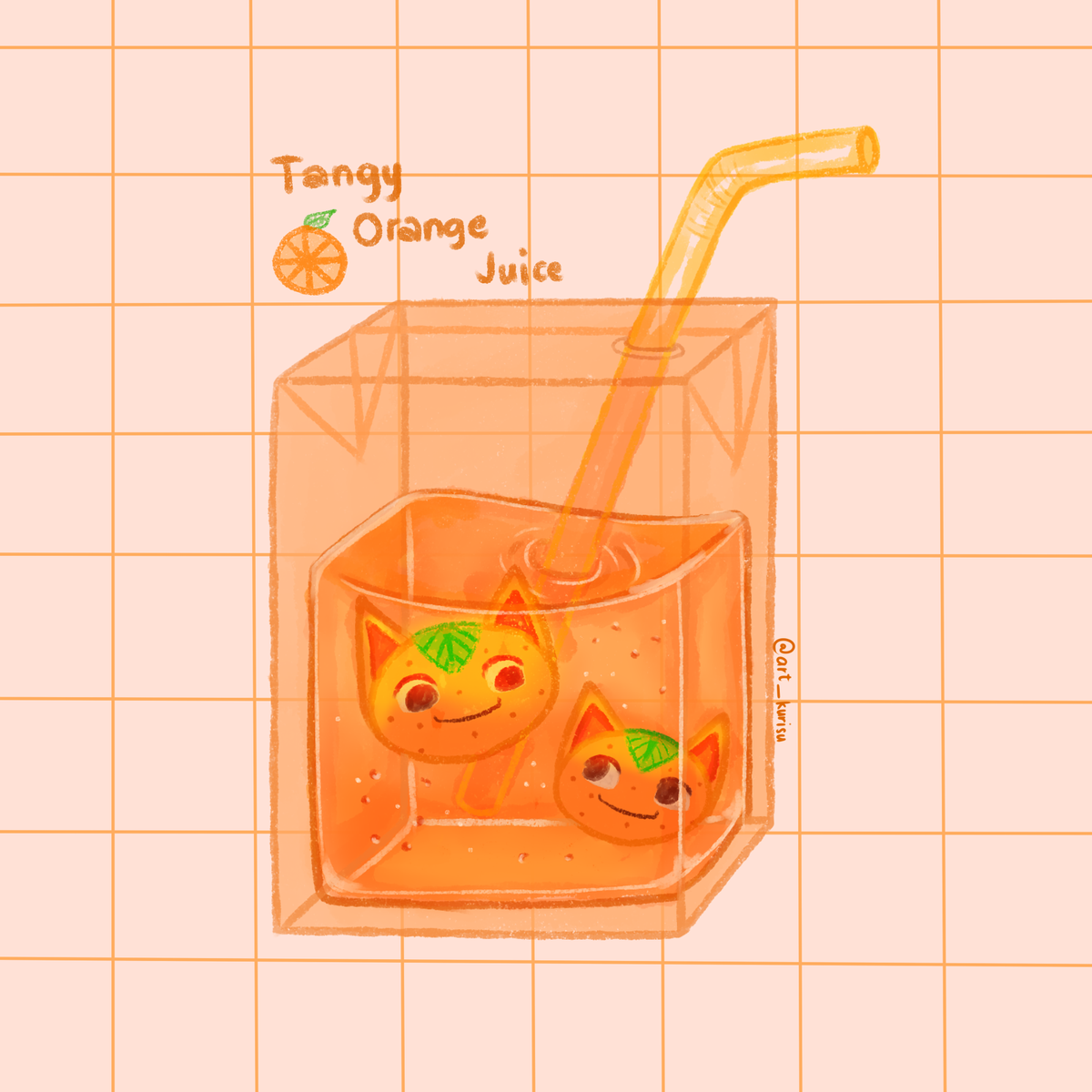 Who wants some Tangy Orange Juice??? 🥤🥤🍊 

#AnimalCrossingNewHorizons #ACNH #ACNHArt