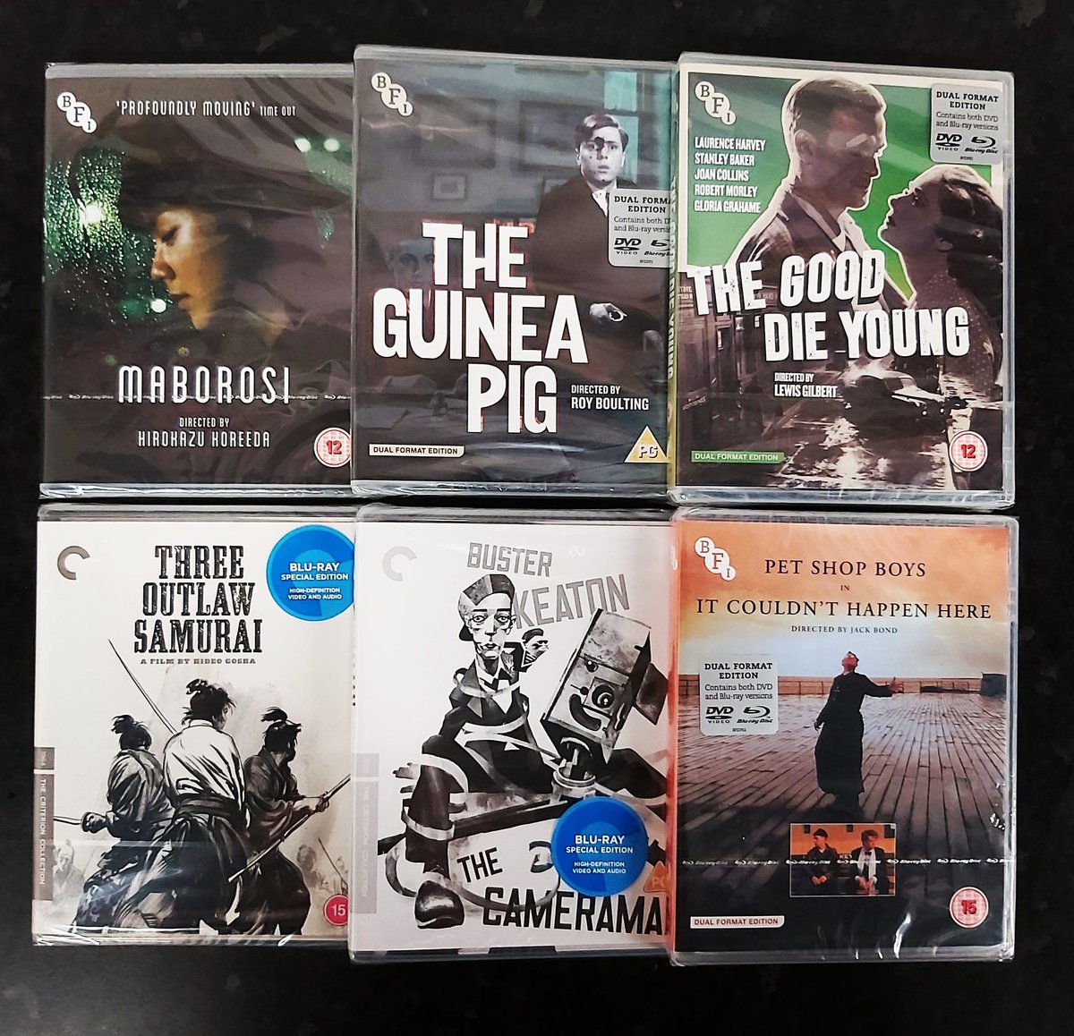 hmvIpswich's tweet photo. We also have some new releases from @BFI & @Criterion today #Maborosi #GuineaPig #GoodDieYoung #ThreeOutlawSamurai #Cameraman #ItCouldntHappenHere @petshopboys #NewMovieMonday @Shop_Sailmakers https://t.co/AhzA4Z5vee