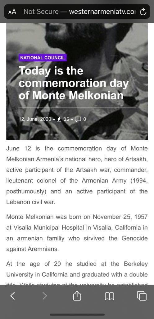 armenias terrorist organization (ASALA) was active in the 1980s and PRAISED by their president. their president called the leader of the TERRORIST organization a "National Hero". theres a whole commemoration day to him...