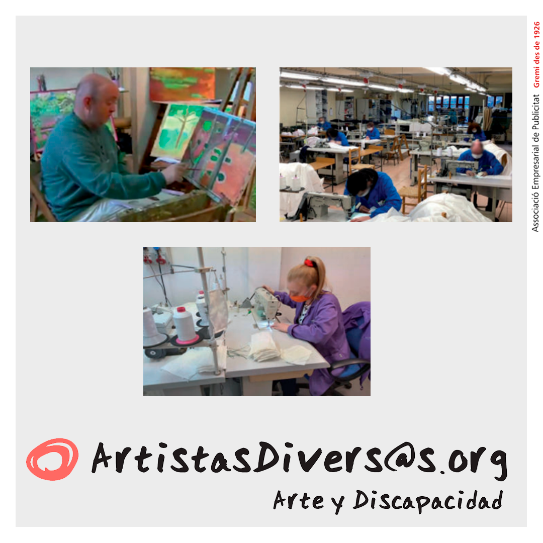 elGremi_'s tweet photo. 🤩Posa art a les mascaretes de la teva empresa! L'organització @ArtistasDiverso  ofereix mascaretes sanitàries amb els dissenys dels quadres realitzats pels seus pintors o amb el logo de la teva empresa. Totes les seves tasques fomenten una societat més inclusiva. Coneix-los! https://t.co/7t2UKBMkhm