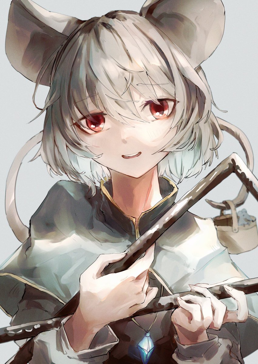 nazrin 1girl animal ears mouse ears solo mouse tail tail red eyes  illustration images