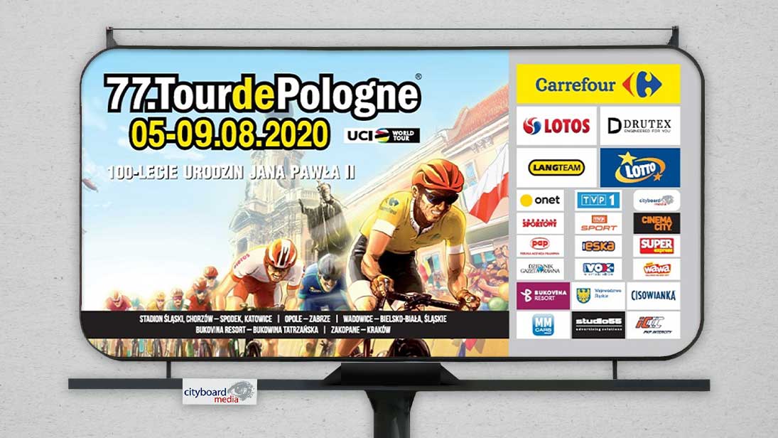 CityboardM's tweet photo. @Tour_de_Pologne już lada chwila. Tymczasem na naszych nośnikach trwa kampania promująca wyścig. 
https://t.co/a2Fhag0Fb3 

#Tour_de_Pologne #TdP #cycling  #OOH #outdoors #uciwt https://t.co/1zWbFnWyJO