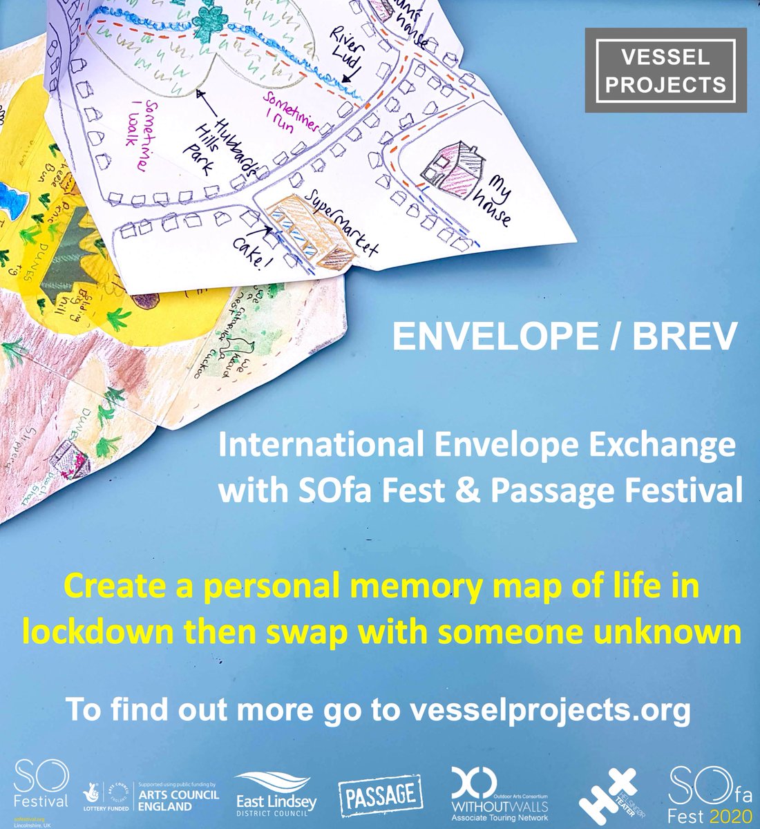 vesselprojects's tweet photo. There are two weeks left to get your envelope template downloaded &your map drawn, in order to make and receive an artwork for ENVELOPE/BREV (part of #sofafest2020 here in #Lincolnshire and #passagefestival in #Helsingor). Visit our website for more info https://t.co/rcrzIUO3Qz https://t.co/NmMYAlpwEY