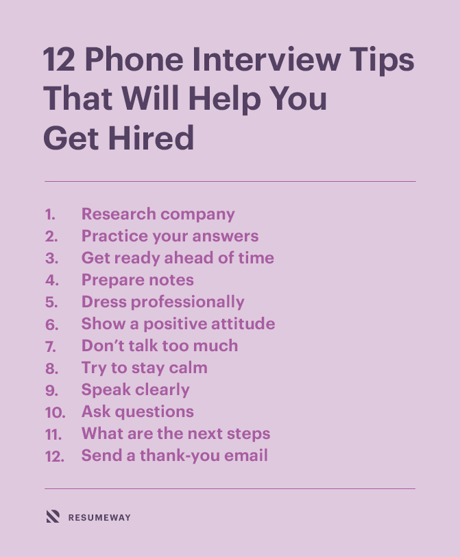ResumeWay's tweet photo. Following these phone interview tips, you will leave a great impression on the hiring manager and be one step closer to landing your dream job. #Interview #InterviewTips #JobSearch https://t.co/Kg9syf0BnW