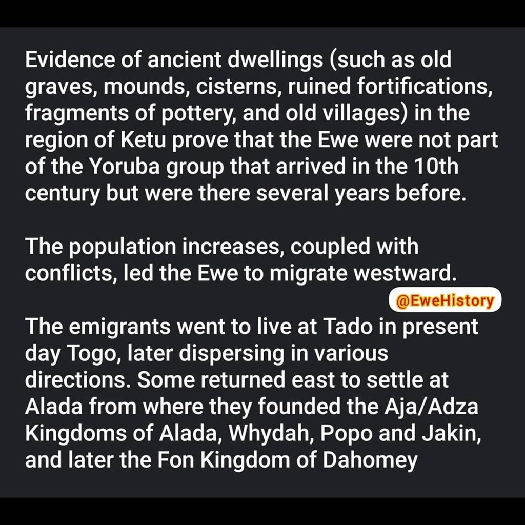 e_enation's tweet photo. EWE MIGRATION PART 1 ; KETU 10th CENTURY -
1st Part on the recorded oral and researched view of the migration of our ancestors .
Part 2 will talk more about their arrival at Notsie and will show some tradtional songs that actually detail the journey . 
#TrendingNow #Trending https://t.co/rJ1AFN6hSQ
