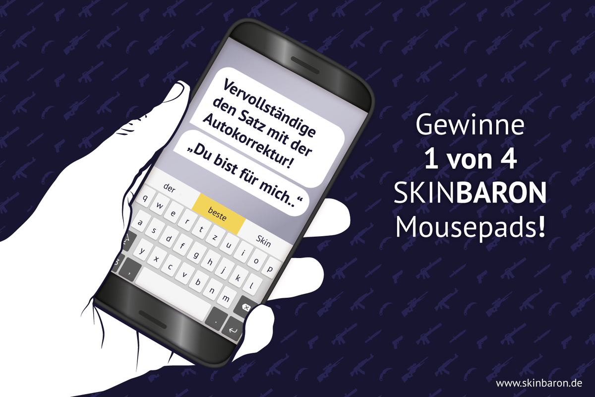 SkinBaronDE's tweet photo. Auto-Korrektur-Challenge! 🤪
Gewinne 1 von 4 SkinBaron Mousepads!

Wie du teilnehmen kannst:
1. Folge @SkinbaronDE!
2. Kommentar mit deinem Auto-Korrektur-Satz
3. Retweet!

Gewinnspiel endet am 22.07. - 14 Uhr CEST https://t.co/S3od6UZk8E