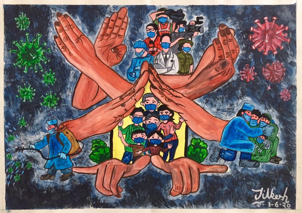 tilkeshart's tweet photo. Stay home stay safe. @PMOIndia 

#tilkeshart #indiadeaf #deafartist #artwork 
#deaf #signlanguage #indiansignlanguage #deafart #coronvirus #deafcoronvirus #IndiansTrustsPMModi https://t.co/r3GqyppTgu