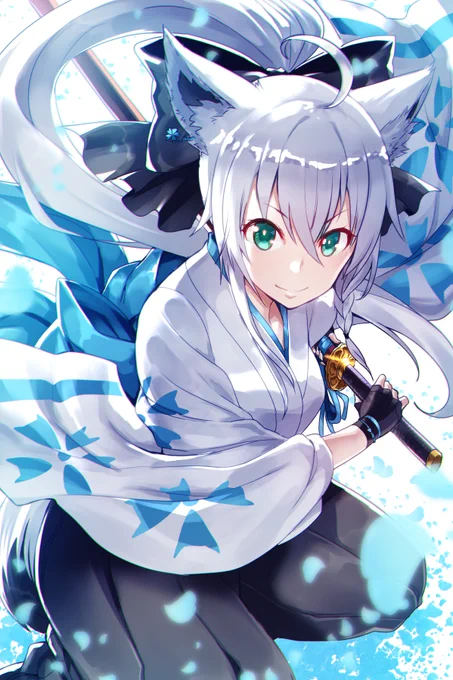 前に描いたフブキちゃんがポニテきーつねかもしれない! 