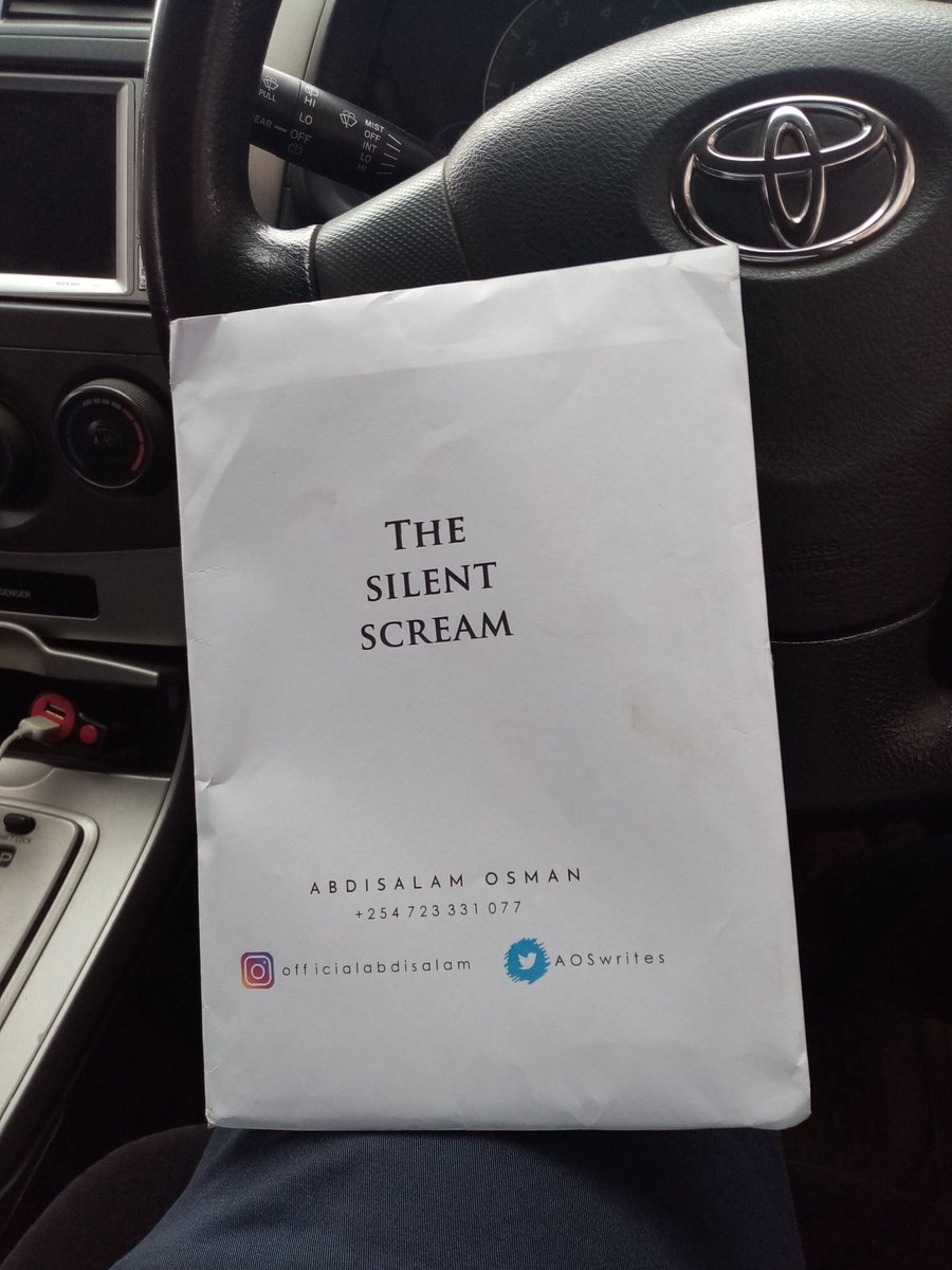 Good afternoon. <a href="/AOSwrites/">Abdisalam 🇰🇪🇰🇪</a> is a young brilliant writer of the book #TheSilentScream. Let’s support him by buying his book. It’s 700. His Mpesa is 072333 1077. Covid19 has hit many especially upcoming artists. I have bought my copy. Please do so too. <a href="/MukhtarFowsi/">Mukhtar Abshir</a> <a href="/ahmednasirlaw/">Ahmednasir Abdullahi SC</a>