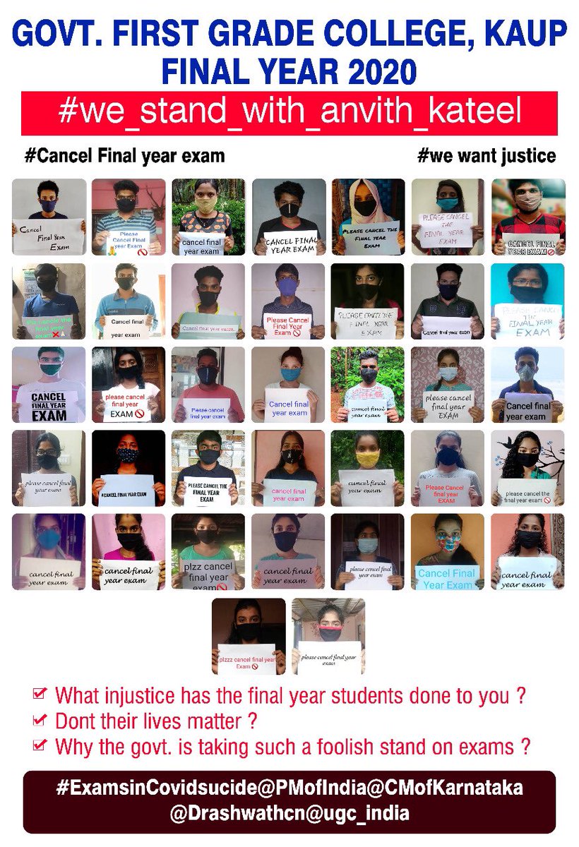 anvith_kateel's tweet photo. Wake Up @drashwathcn  Students are Telling thier Problems Give the decision !
Without completing Syllabus your forcing Students to write exams ? 

Are you playing in students life ? Why injustice with the students Speak up @BSYBJP @CMofKarnataka @PMOIndia 
#ExamsInCovidASuicide https://t.co/FWAnUtkDoS