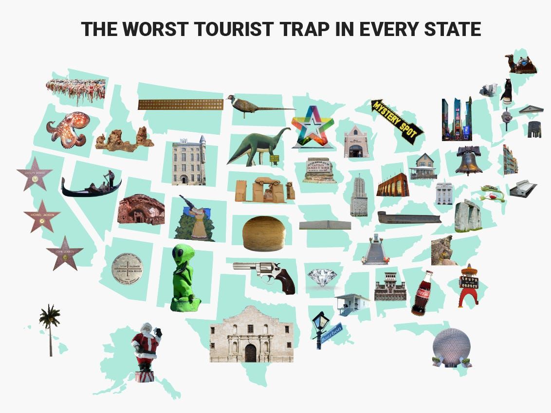 whilefat's tweet photo. #QOTD How do you feel about places deemed or called "Tourist Traps"? 

Image from @businessinsider https://t.co/13uodE67Vv