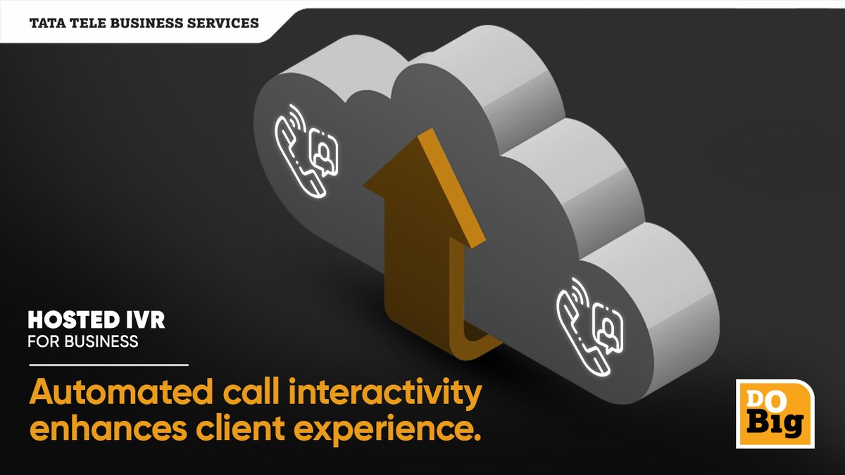 TataTeleBiz's tweet photo. The #HostedIVR is a cost-effective and convenient process that can significantly reduce the turnaround time required to set up the #customerexperience, helping #businesses to do big. Know more: https://t.co/VJeqt77o4N

#TataTeleBusinessServices #HIVR https://t.co/KmzinGnP0V