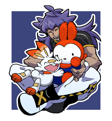 ダンデ(ポケモン) ,ヒバニー 「よかったね。ヒバニー。(櫻井声帯) 」|小渕のイラスト