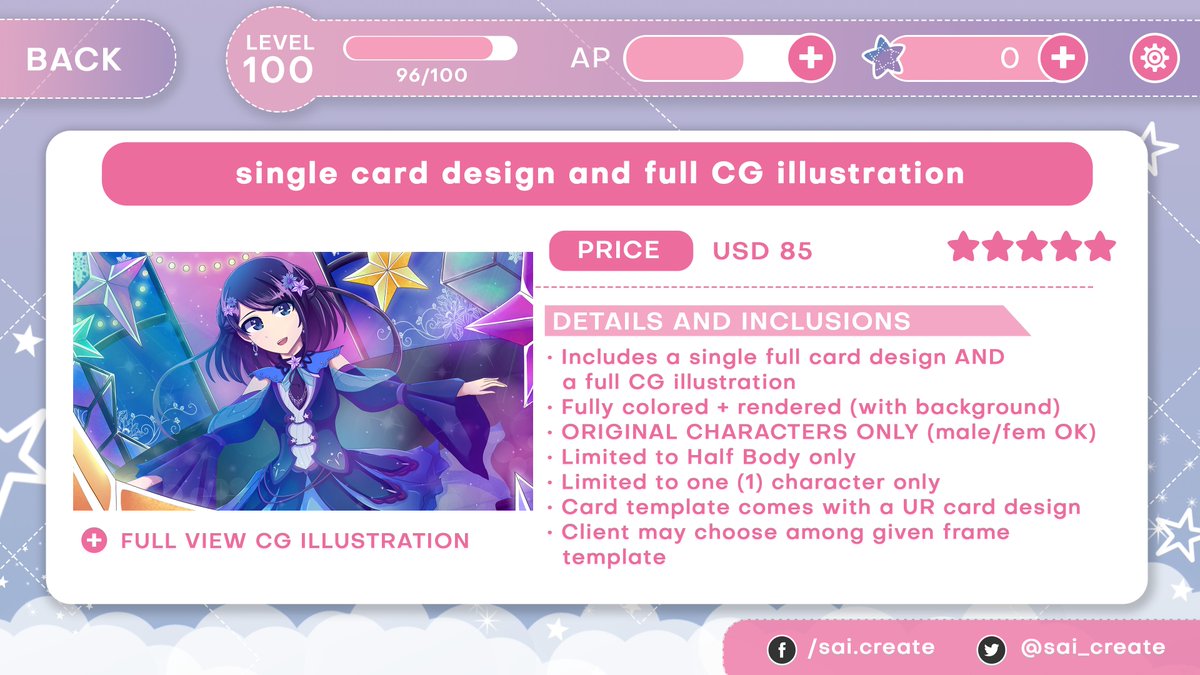  ART COMMISSIONS Ever dream of having your own  #OCMobageCard? Alright, let's do it! Here's to a fun twist. Special art commissions are now open~! Check this link for more~⇢  https://bit.ly/OCMobageComms RTs appreciated. Thanks!  #art  #commissions  #commissionsopen