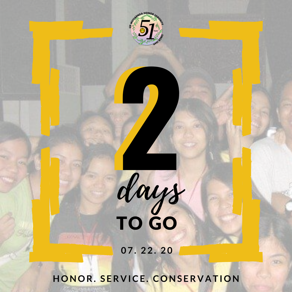 UPLBMHS's tweet photo. 2 DAYS TO GO!

After the long wait, it is down to 2 days for UP Mussaenda Honor Sorority to add a year on their journey full of Honor, Service, and Conservation. 

May you join us as we conquer another year of challenges and we'll surely aim for victory. https://t.co/bM2AFQOmmh