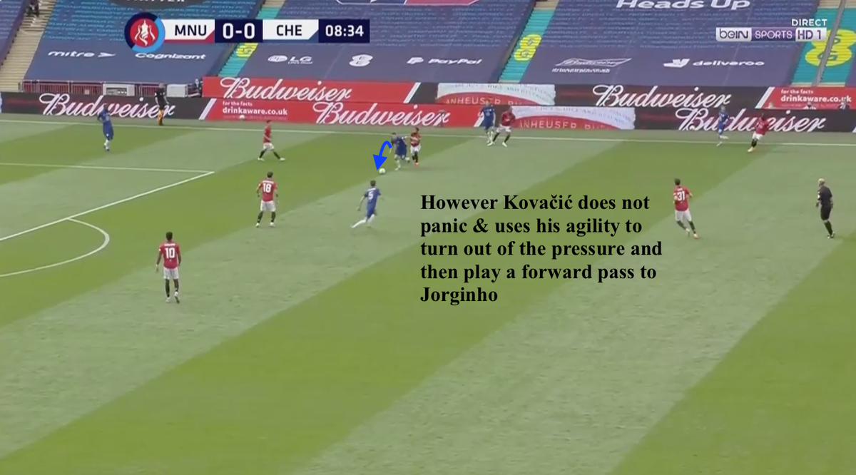 •However,sometimes Kovačić may not even be in a good position to receive the ball, yet teammates still often pass it him as they know how agile he is at turning out of pressure in tight spaces. He's often such a 'safe' passing option his teammates can turn to when under pressure