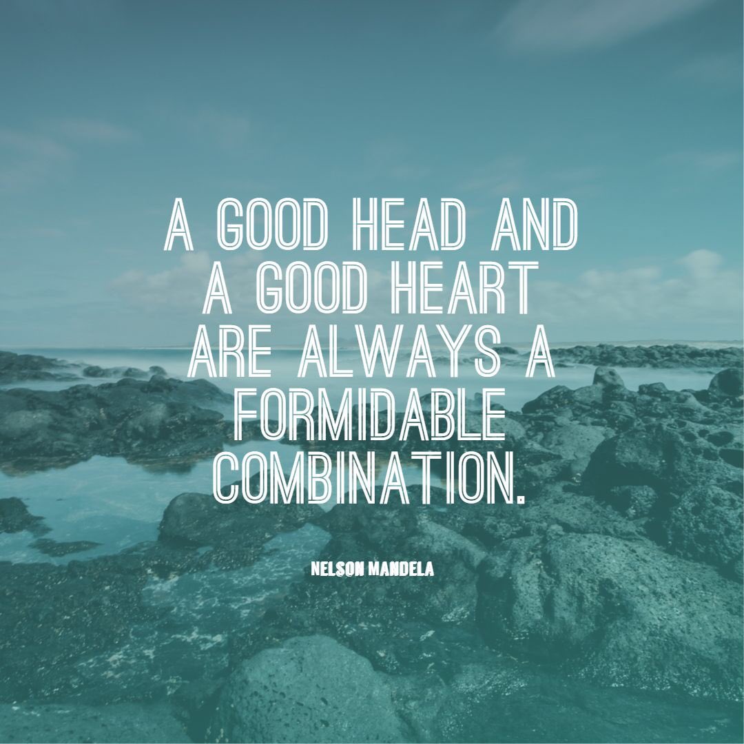 NowakRo's tweet photo. “A good head and a good heart are always a formidable combination.” - Nelson Mandela

Lead with your heart. Think critically. Make a difference! 

#BuildHOPEedu #CelebrateMonday #bekindEDU #tlap #LeadLAP #edchat #JoyfulLeaders #LearnLAP #rethink_thinking #relentless https://t.co/jLLc7Vsi3X
