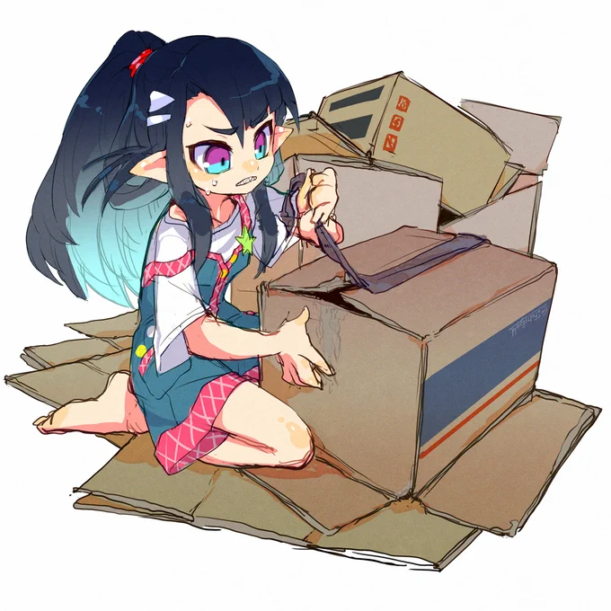 せっせと解体!恐怖の無限増殖ダンボール箱!! 