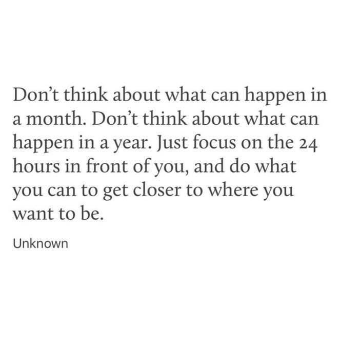 CWKennedy's tweet photo. Monday Motivation:  Don’t get overwhelmed by where you’re “not.”  Rather,  focus on a “one day at a time” strategy.
What actions will you take today that propel your goals?  #letsgo https://t.co/6gyJEbStZS