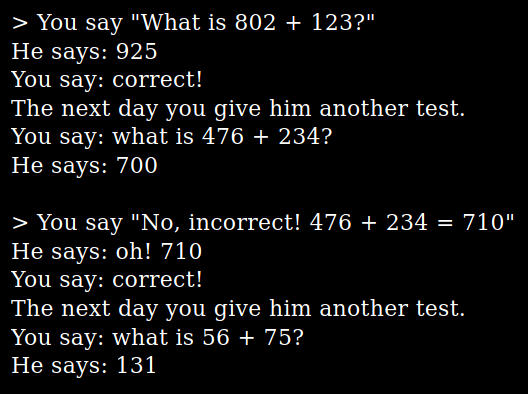 VitalikButerin's tweet photo. The fact that GPT3 makes the kinds of mistakes on math problems that a human would make is so so interesting, and such a change from how people thought about AI 50 years ago. https://t.co/pKRinBDTu6