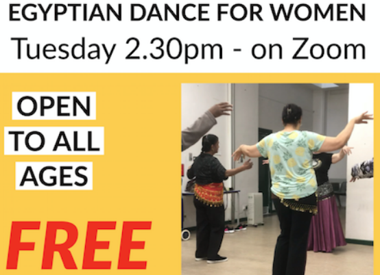 HNGFireStation's tweet photo. Egyptian Dance tomorrow at 2.30pm on Zoom. 

Call us on 020 7607 9794 or email firestation@hng.org.uk for info and to register for the class. 

#islington #loveyourcc #CCWeekUK #womensexercise https://t.co/bKb6vKyV58