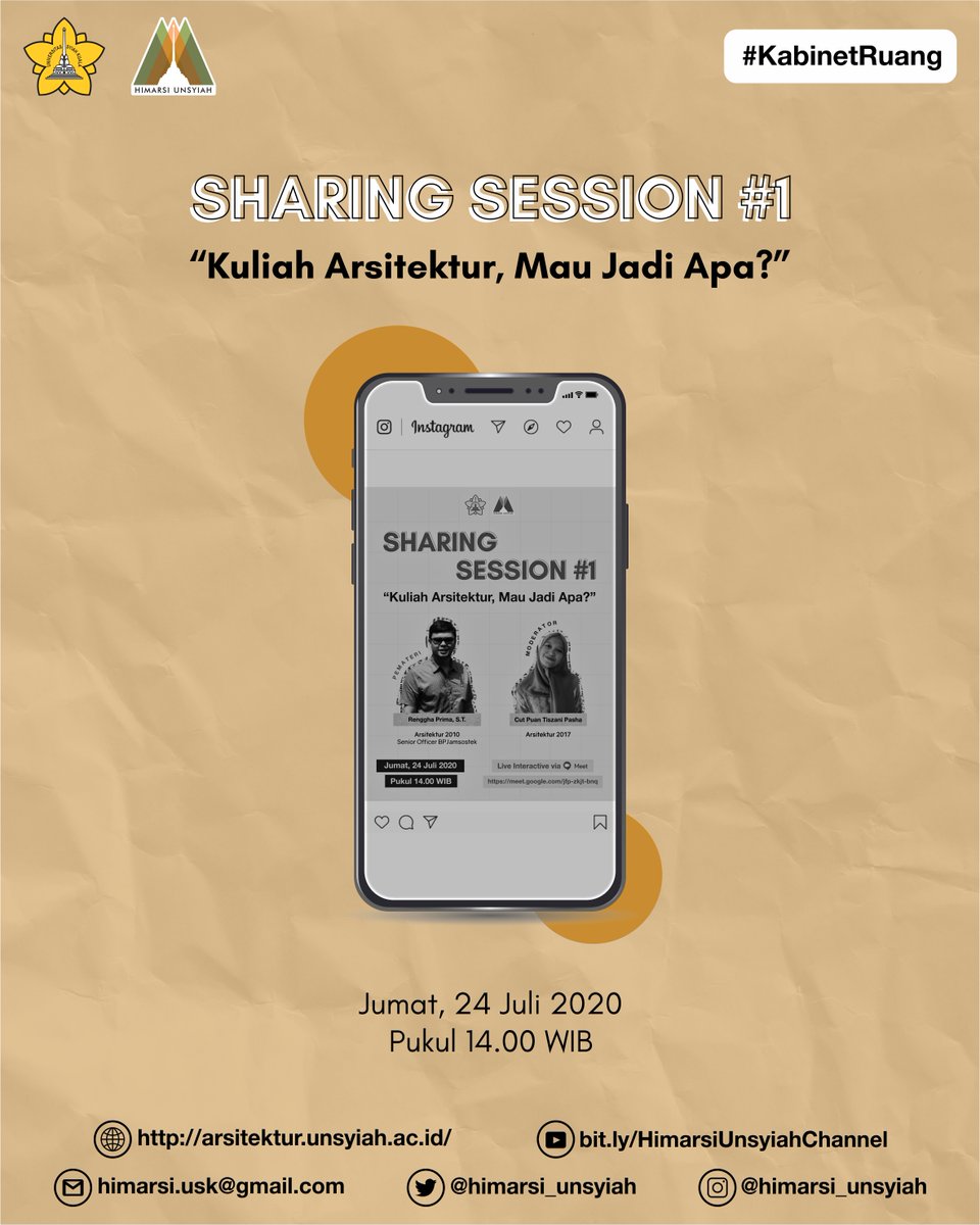 himarsi_Usk's tweet photo. [SHARING SESSION]
Mau jadi apa ya kita setelah selesai kuliah di Arsitektur?
Seperti apa ya dunia kerja?

Nah, pada #SharingSession kali ini kami menghadirkan Pemateri yaitu Renggha Prima, S.T. @RengghaPrima (Arsitektur 2010) yang bekerja sebagai Senior Officer BPJamsostek. https://t.co/uCBf5KLbXv