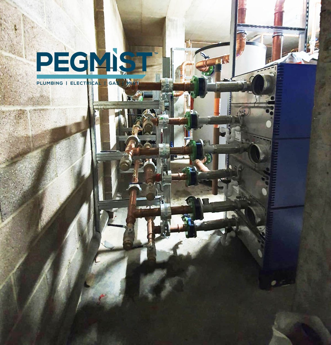 pegmist's tweet photo. It's always nice working on the finished article, but our Pegmist team also love the pipework behind the scenes.  
#plumbingwork #plumbing #plumber #pipework #tradesmen #plumbinglife #pegmist #cardiff #team #pipes #centralheating #heatingengineer #heatinginstaller #boiler #copper https://t.co/nbLz7woWTb