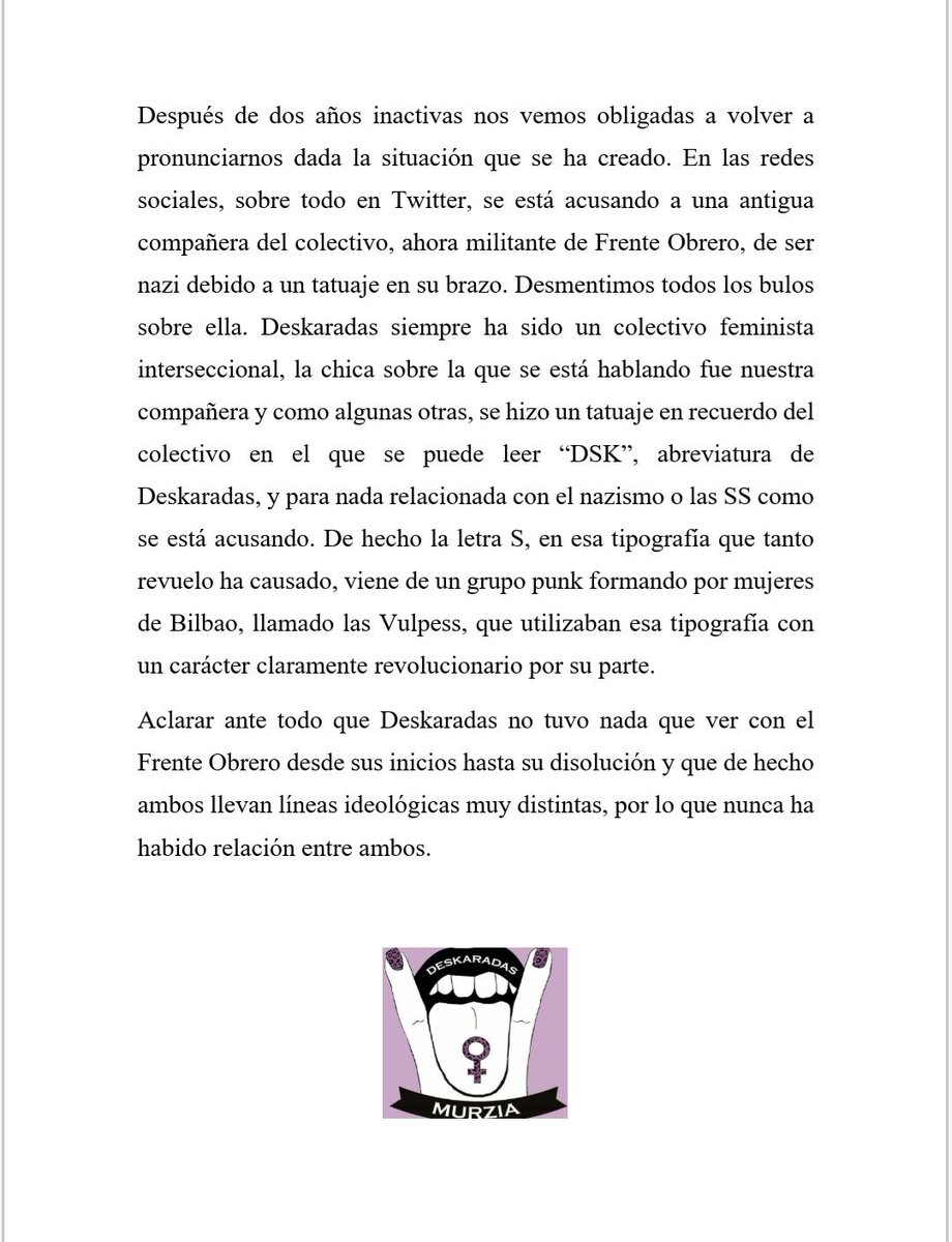 DeskaradasMurzi's tweet photo. Sobre lo ocurrido estos últimos días: https://t.co/1bw4j3ci2K