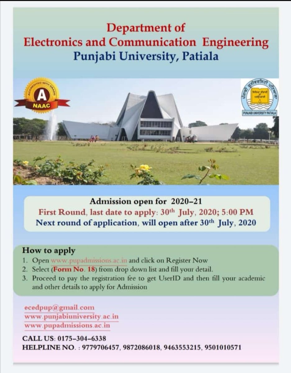 Amandee06245915's tweet photo. #ecedpup #admissionopennow #admission2020 #engineering #ECE #ECM #punjabiuniversity #punjabiuniversitypatiala #NIRF2020 #AICTE #UGC https://t.co/O0UwLGL55M