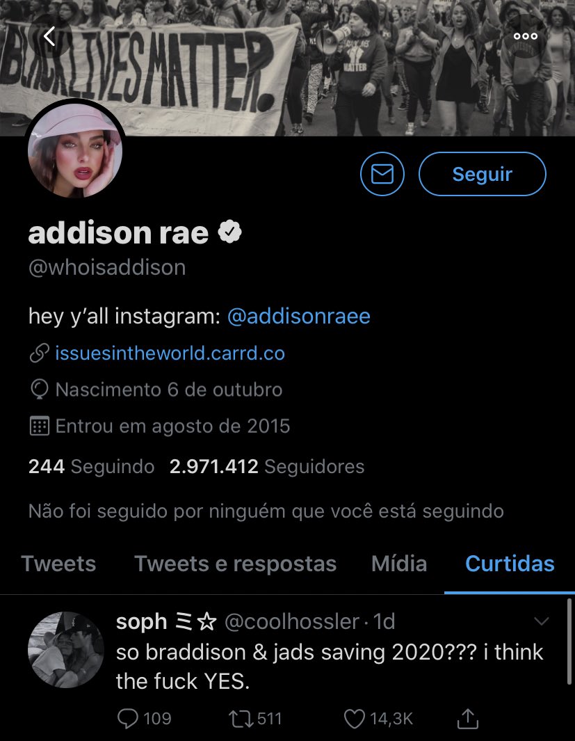 expondofamosos's tweet photo. Addison Rae curtiu um tweet dizendo que os shipps Braddison (Bryce Hall e Addison) e Jads (Jaden Hossler e Mads) vão salvar 2020... será que esses casais voltaram?🔥 https://t.co/dI8RVuxU90
