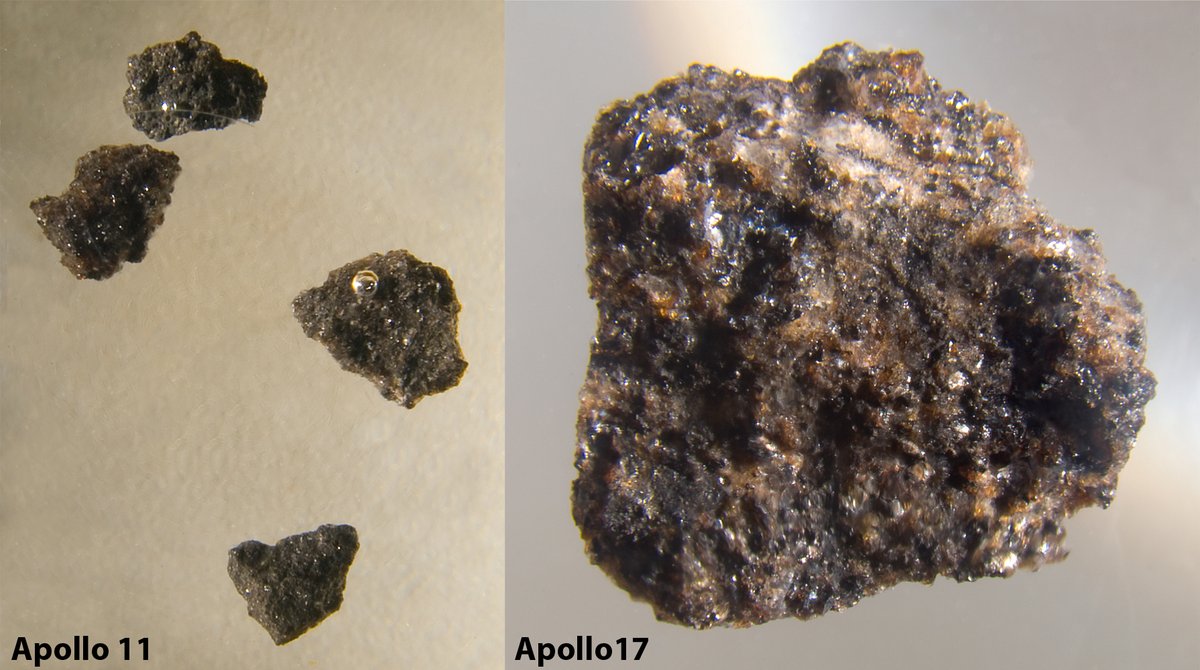 ILStateMuseum's tweet photo. #NationalMoonDay: These moon rocks are some of the most irreplaceable objects in our #geology collection.  They were collected during the first and last crewed moon landings, Apollo 11 Lunar Mission and the Apollo 17 Mission. https://t.co/Lxh6JR1z4h
