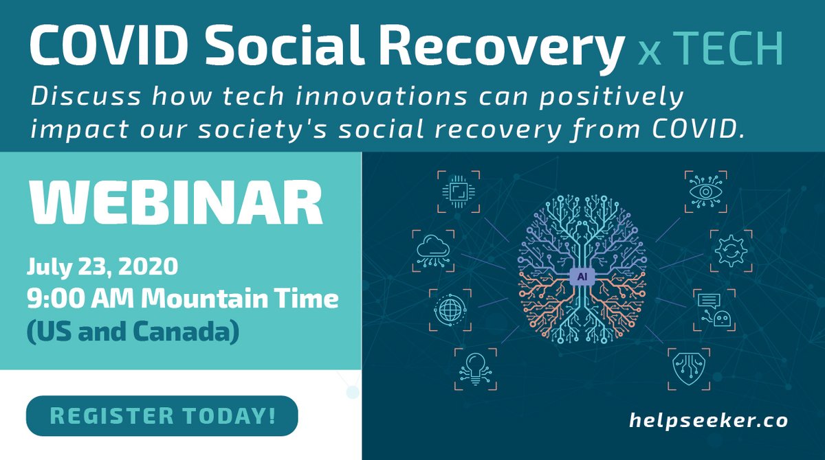 Only a few more days until Thursday's #webinar on tech innovation as it applies to #COVID19 social recovery. 

Register now! us02web.zoom.us/webinar/regist…

#SocialInnovation #AI #MachineLearning #TechForGood
