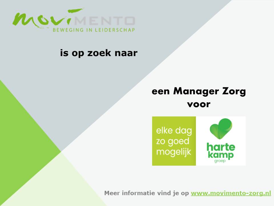 Voor de Hartekamp Groep zoeken wij een Manager Zorg. In deze functie ben je verantwoordelijk voor jouw RVE en maak je deel uit van het MT. Bekijk de vacature op onze site. bit.ly/39krt8T #vacatures #zorg