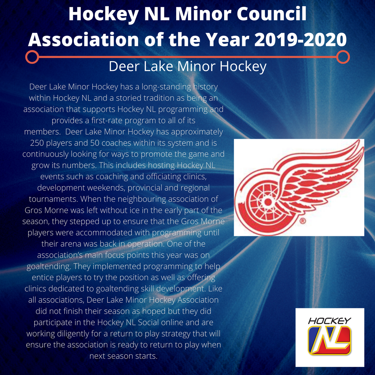 hockeynl1935's tweet photo. Hockey NL Minor Council Association of the Year 2019-2020– Deer Lake Minor Hockey

Congratulations Deer Lake Minor Hockey! https://t.co/gQMTA7SNF5
